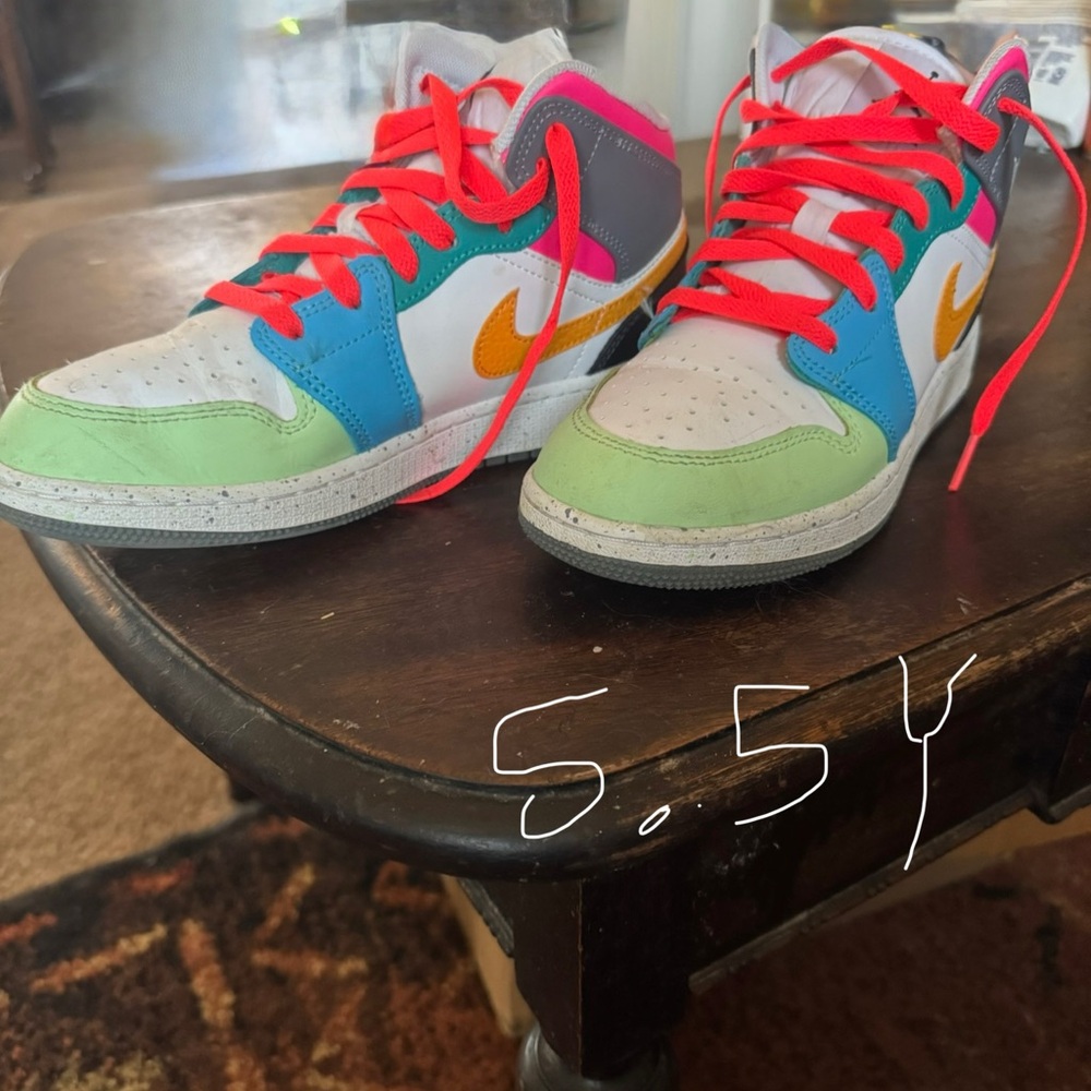 Nike Kids White and Red Sneakers